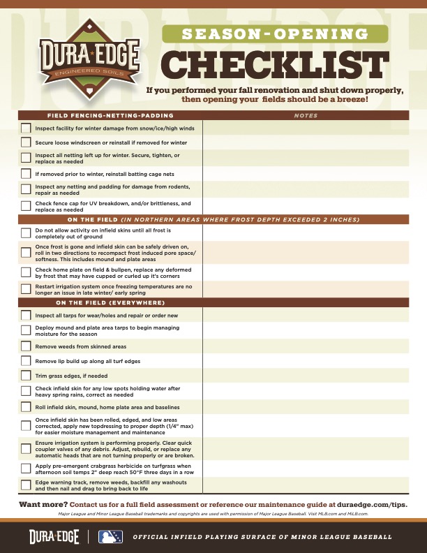 Season-Opening Checklist